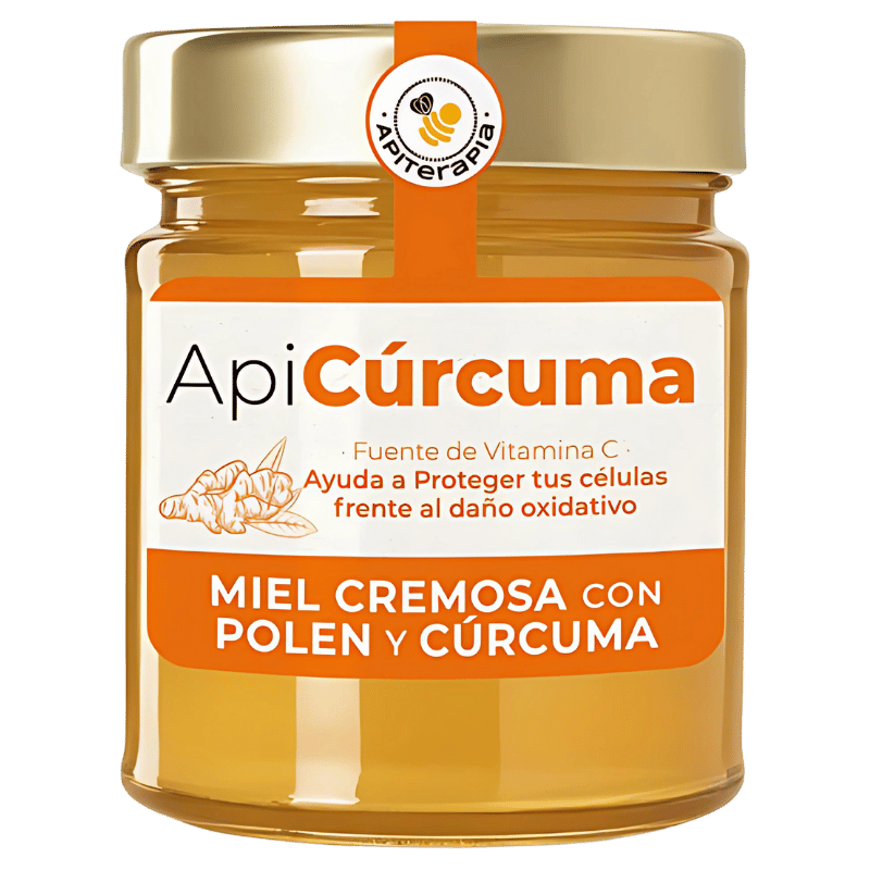 Apiterapia Miel Crémeuse avec Pollen et Curcuma 250g