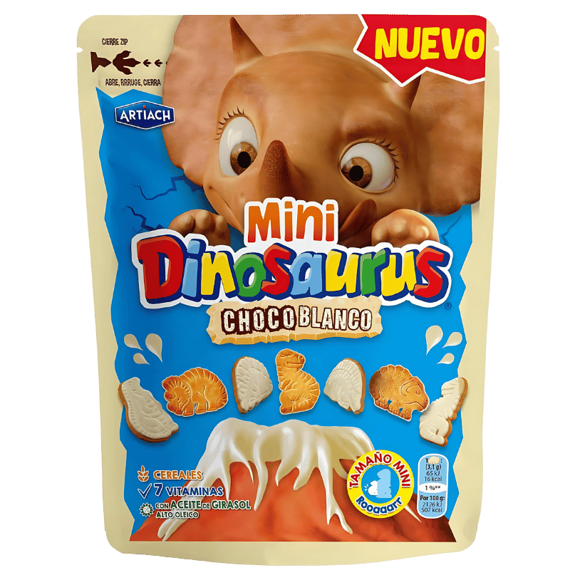 Artiach Mini Dinosaures Chocolat Blanc 120g