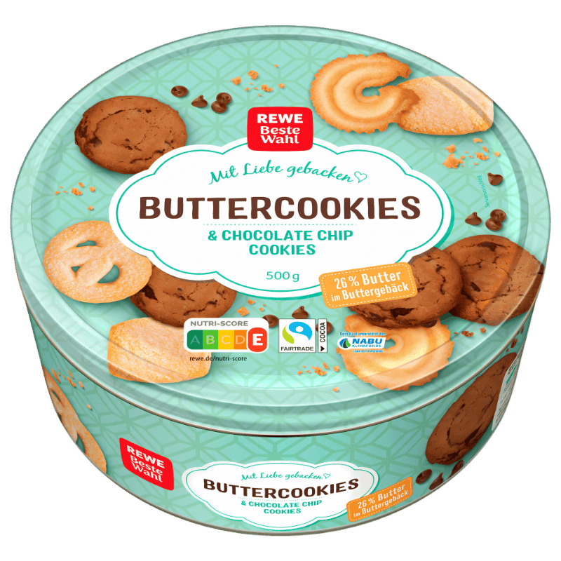 Biscuits au Beurre et Pépites de Chocolat REWE 500g