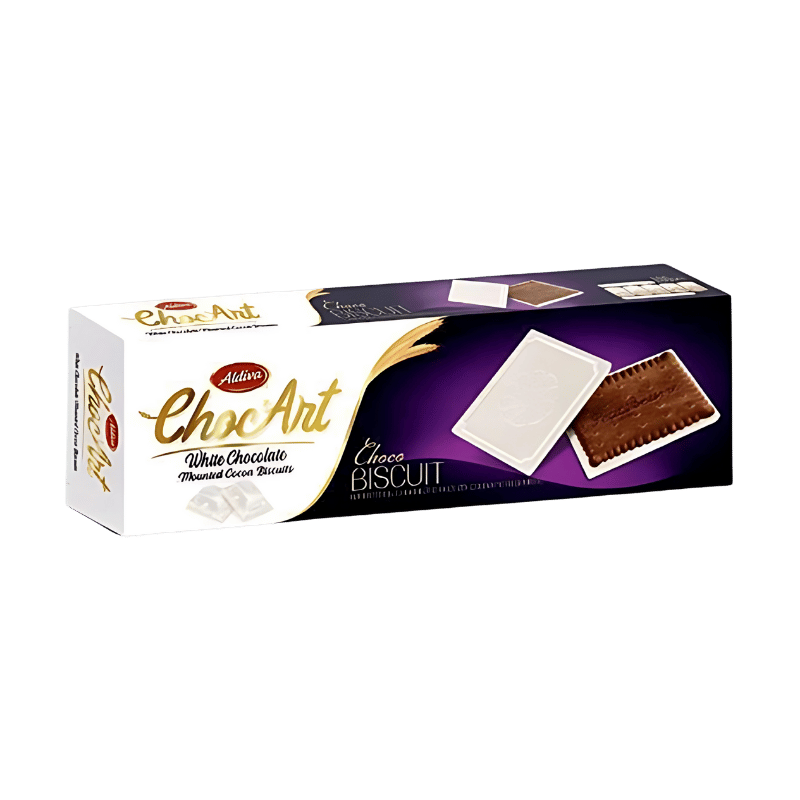 Biscuits enrobés de Chocolat Blanc Aldiva Choc Art 100g