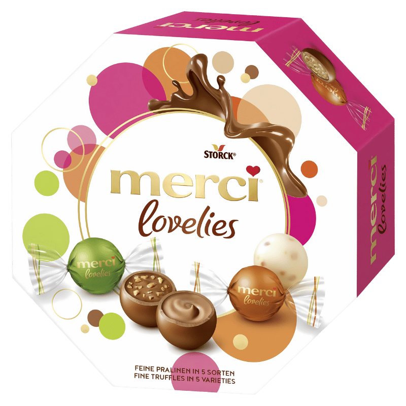 Boîte de Chocolats Merci Lovelies Fine Truffles en 5 Variétés 185g