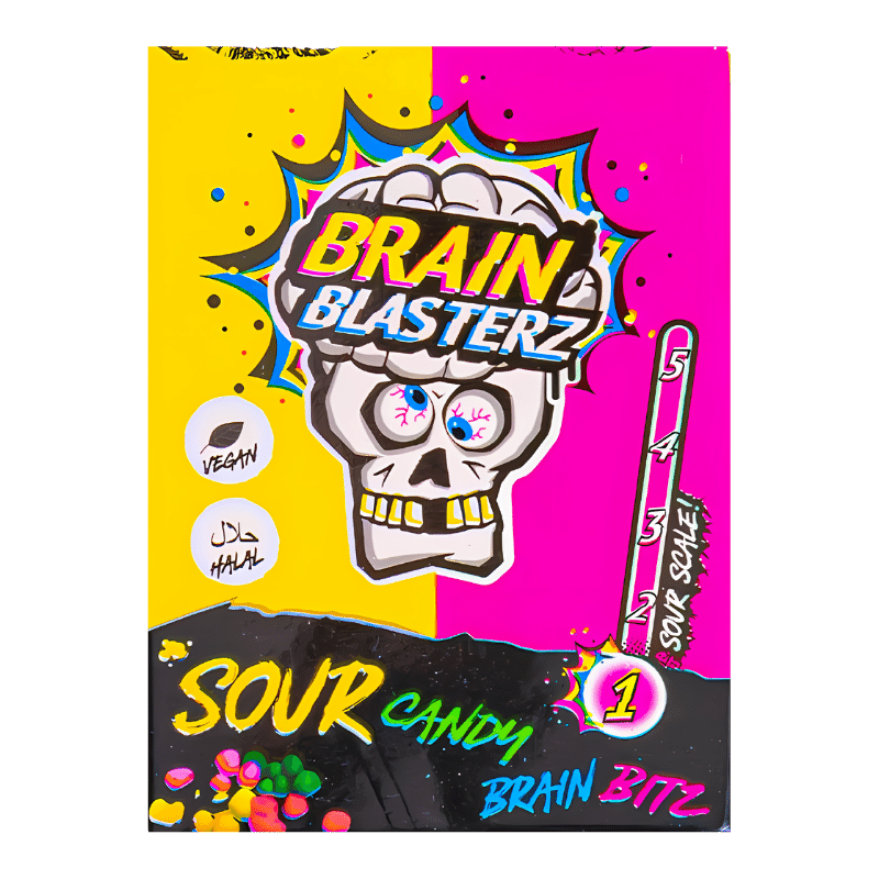 Bonbons Acides Brain Blasterz Brain Bitz Framboise & Citron 45g