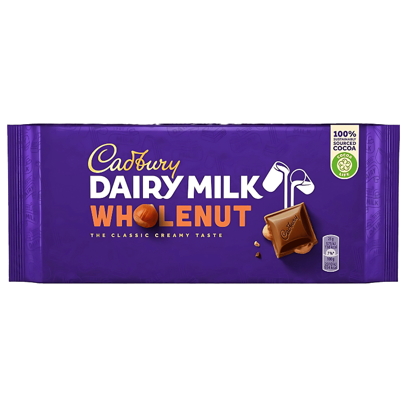 Cadbury Dairy Milk WholeNut Le Goût Crémeux Classique 180g