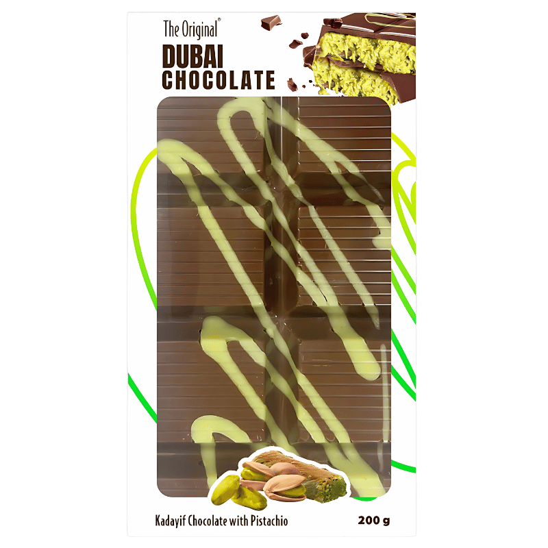 Chocolat Original de Dubaï Kadayif au Pistache 200g