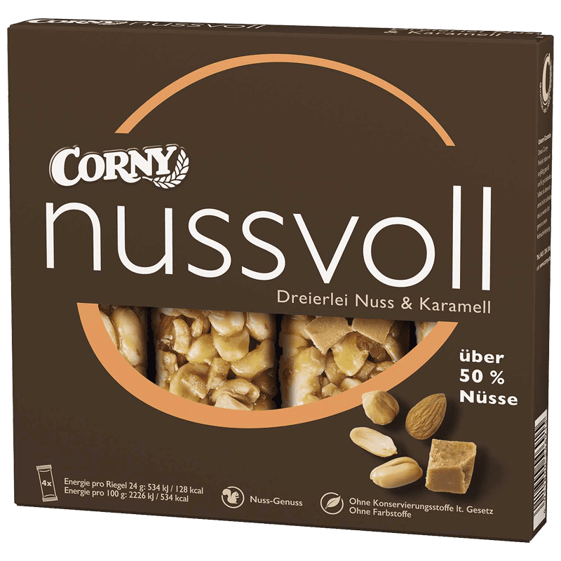 Corny Nussvoll Noix Caramel (4 Barres)