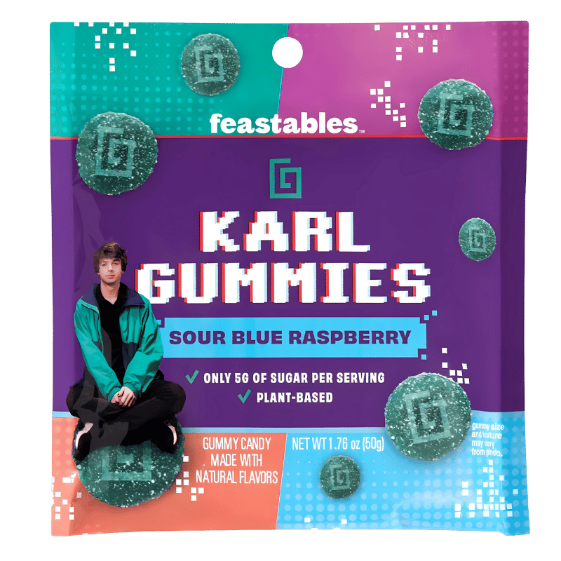 Feastables Karl Gummies Framboise Bleue Acidulée 50g