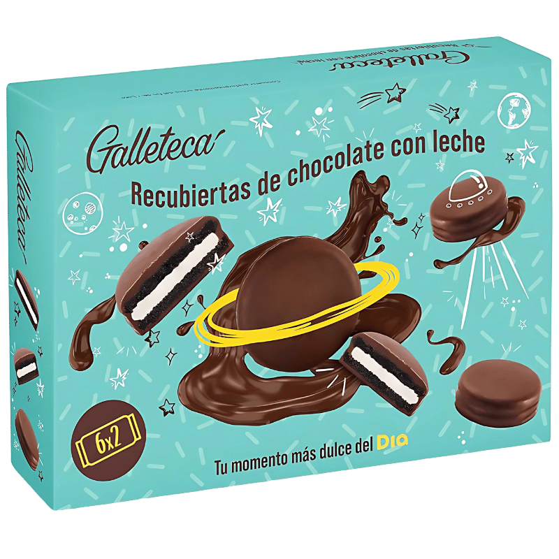 Galleteca Gâteaux Recouverts de Chocolat au Lait 252g