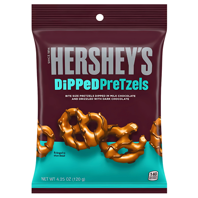 HERSHEY'S Bretzels Trempés au Chocolat au Lait et Noir 120g
