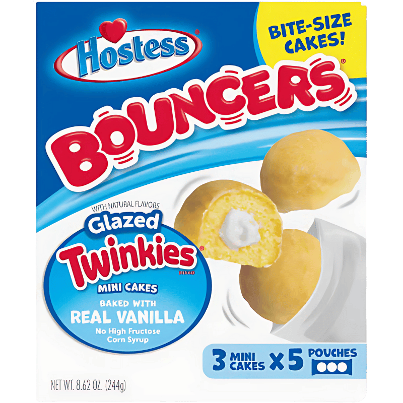 Hostess Bouncers Glazed Twinkies Mini Cakes à la Réelle Vanille - 244g