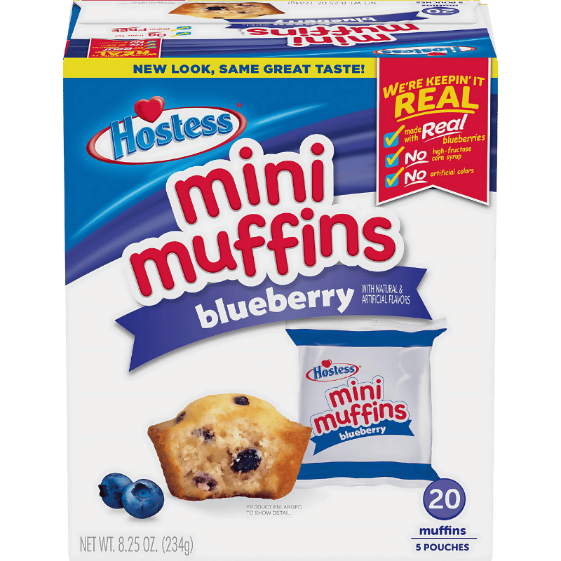 Hostess Mini Muffins aux Myrtilles - 20 Muffins - 234g