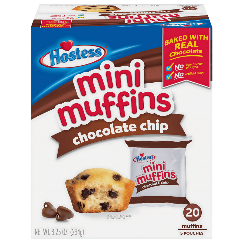 Hostess Mini Muffins aux Pépites de Chocolat - 20 Muffins - 234g