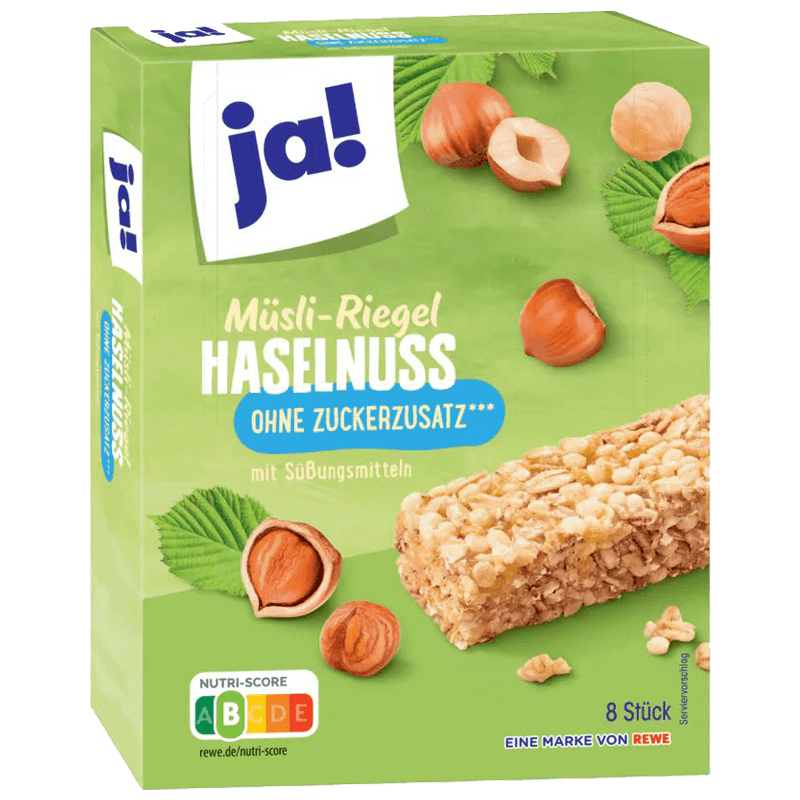 Ja Barre De Muesli Noisette Sans Sucre (8 Barres)