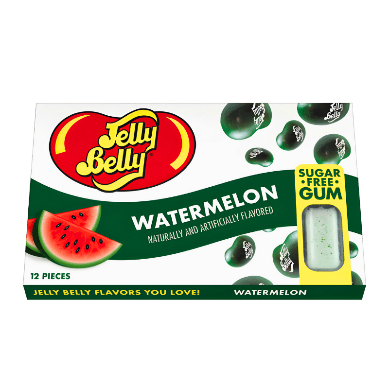 Jelly Belly Chewing-Gum Sans Sucre à la Pastèque - 12 Pièces