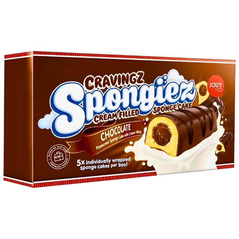 Jouy&Co Cravingz Spongiez Gâteau Éponge avec Crème au Chocolat 5 Pièces 200g