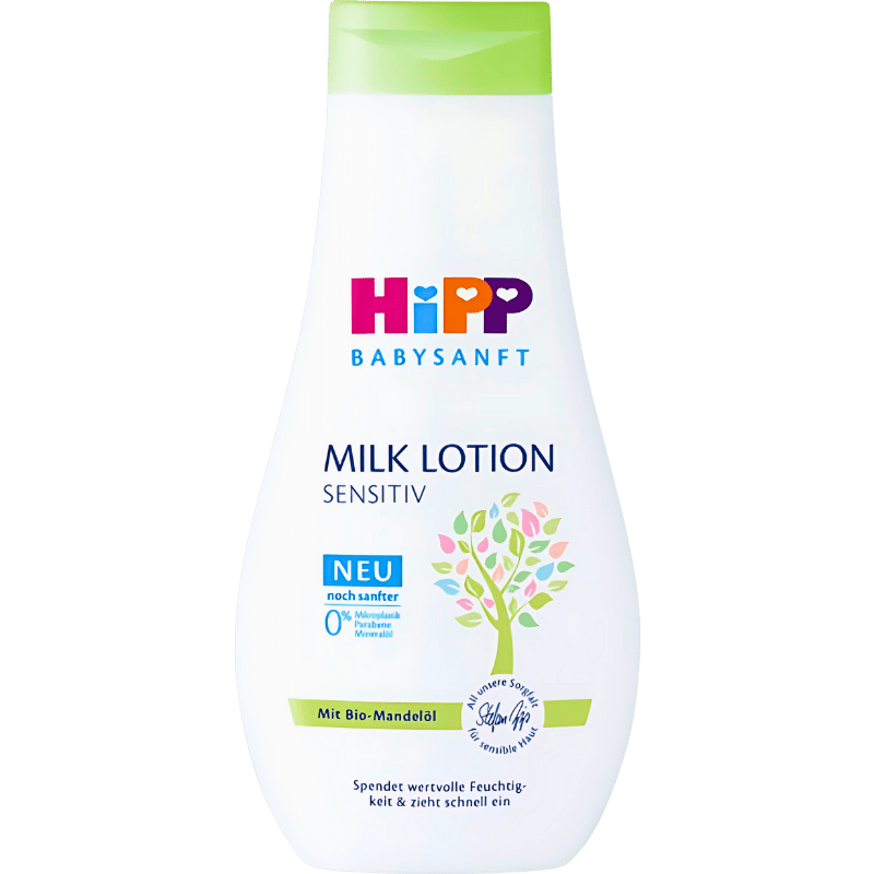 Lait de Soin Sensible Hipp Babysanft avec Huile d'Amande Bio 350ml