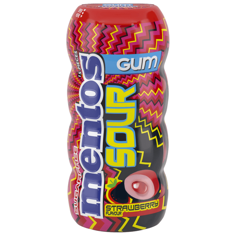 Mentos Sour Strawberry Gum 30g