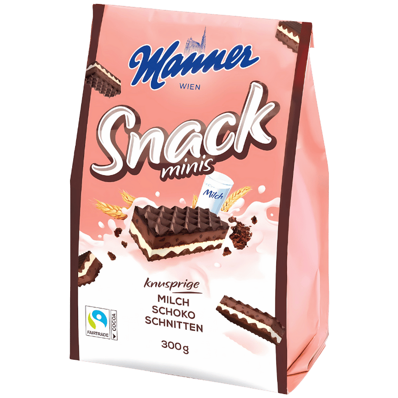 Manner Wien Minis Snack Croustillants Chocolat au Lait 300g