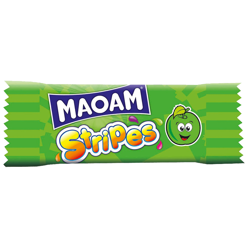 Maoam Stripes Bonbons À Mâcher Pomme Verte 7g
