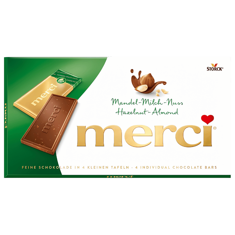 Merci Barres De Chocolat Noisette Amande 100g