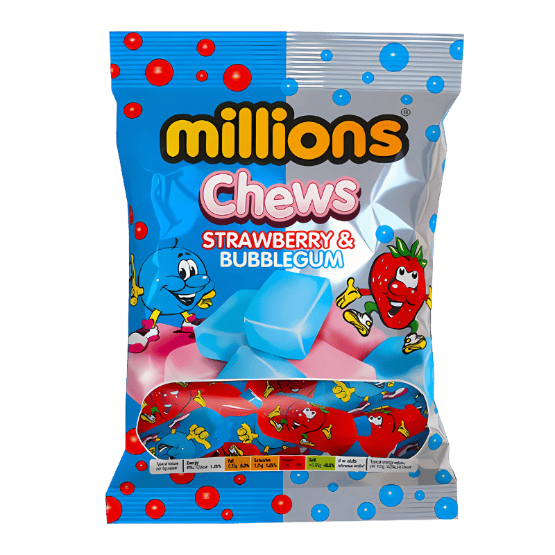 Millions Chews Fraise & Bubblegum 120g