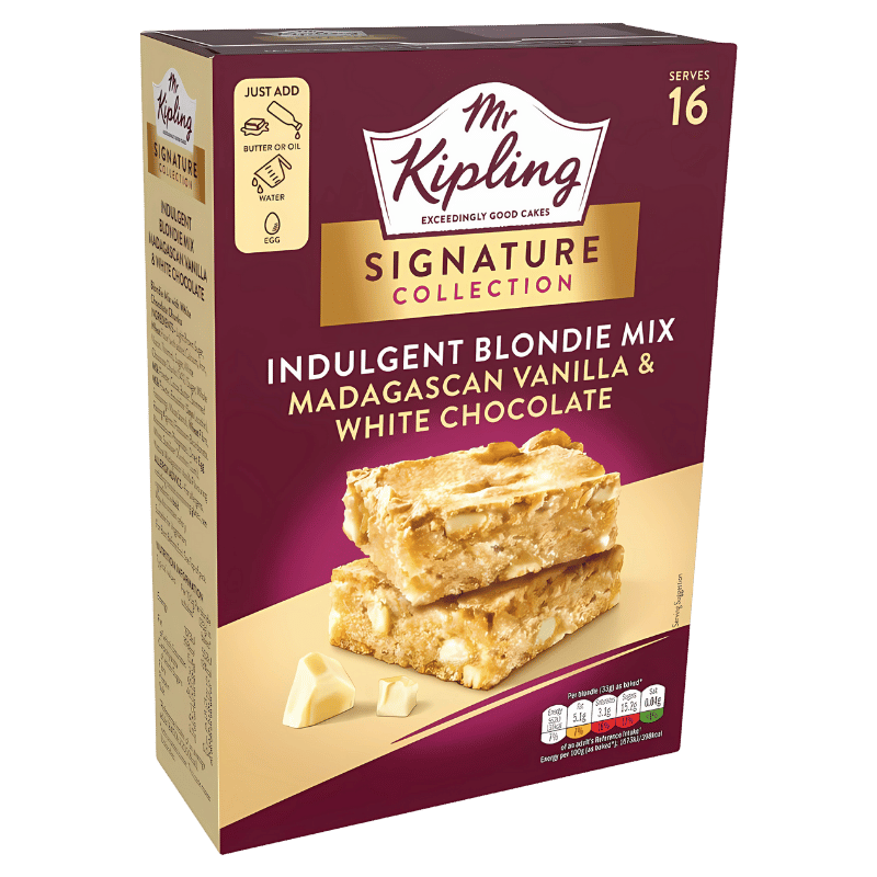 Mr Kipling Signature Collection - Mélange pour Blondie à la Vanille de Madagascar et Chocolat Blanc - 368g