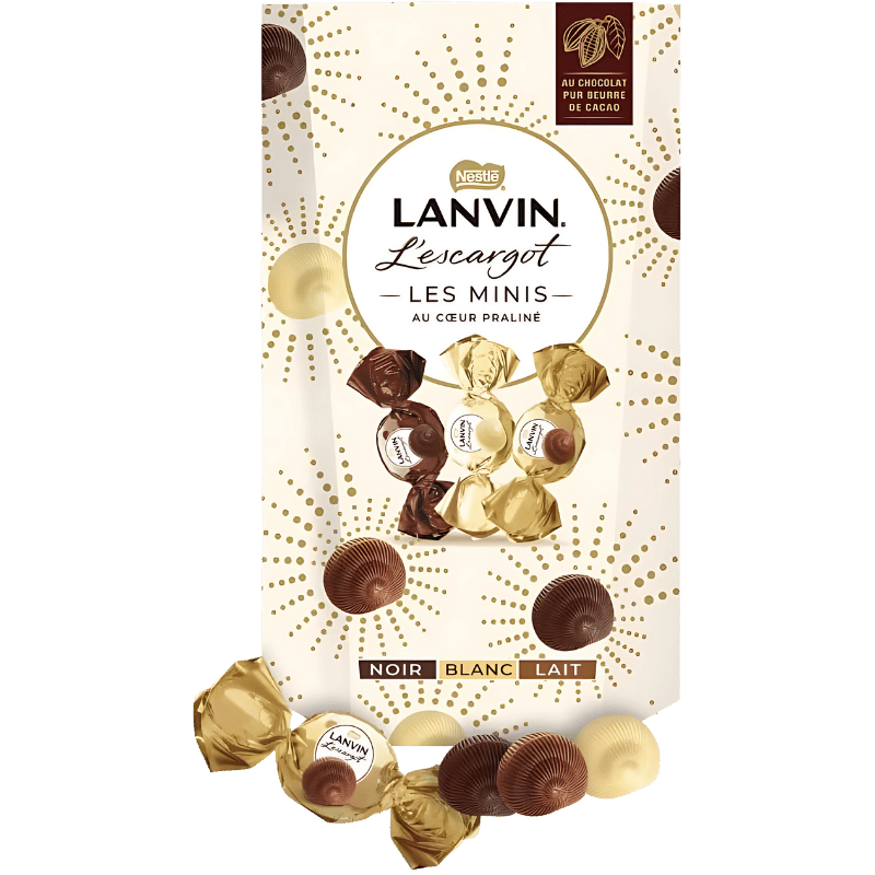 Nestlé Lanvin L’escargot Les Minis Au Cœur Praliné Noir, Lait, Blanc 