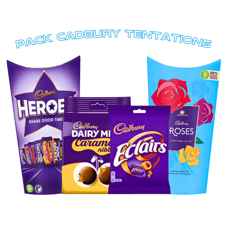 Pack Cadbury Tentations roses heroes dairy milk eclairs