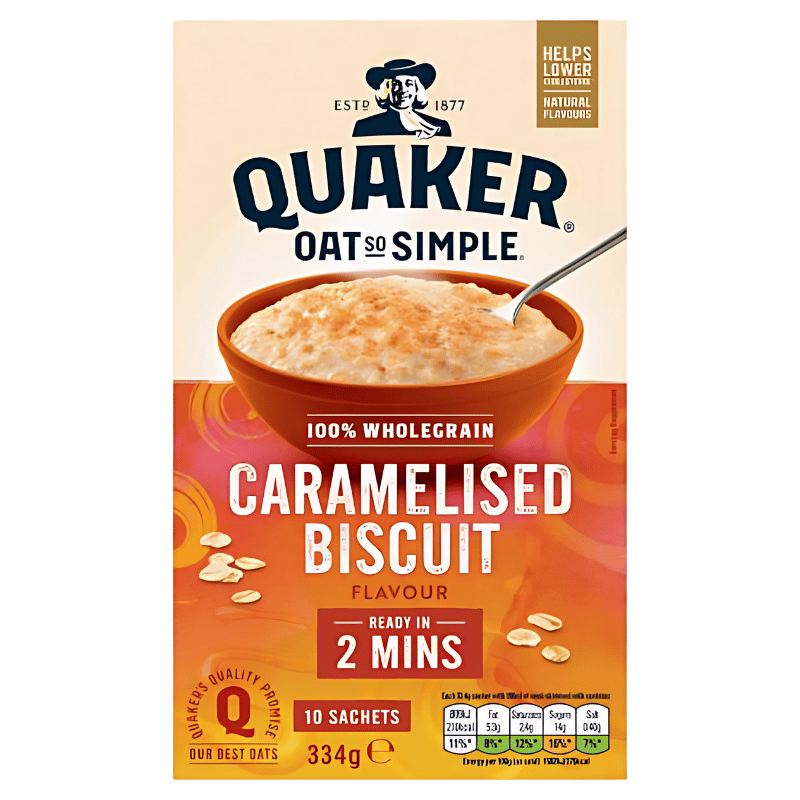 Quaker Oats Biscuit Caramélisé 334g (10 Sachets)