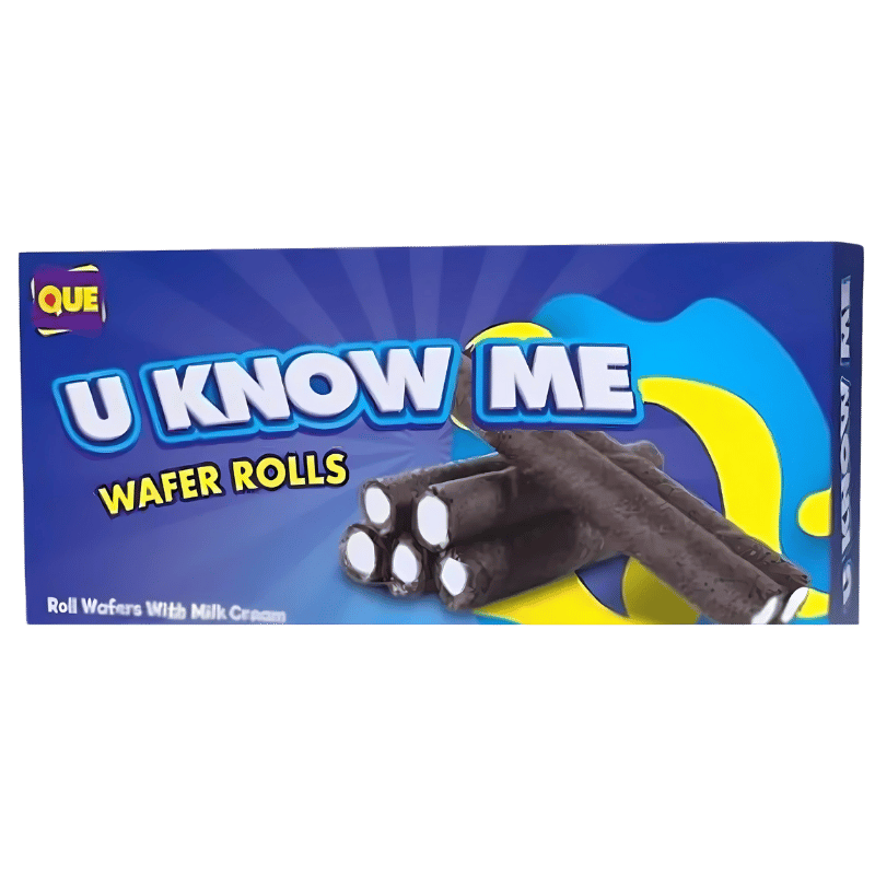 Que U Know Me Wafer Rolls with Milk Cream Filling 100g