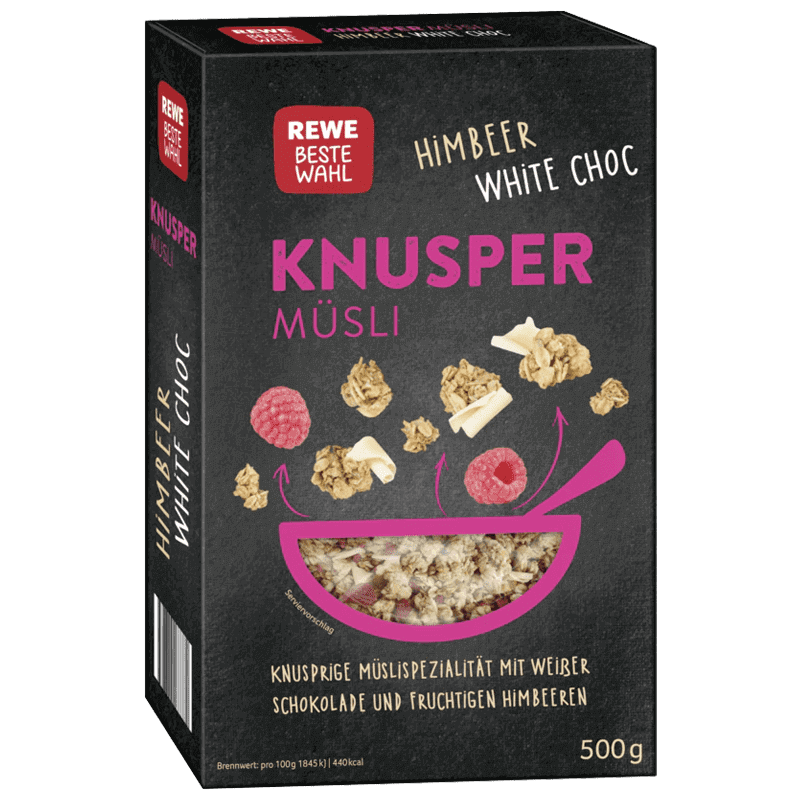 Rewe Muesli Chocolat Blanc Framboise