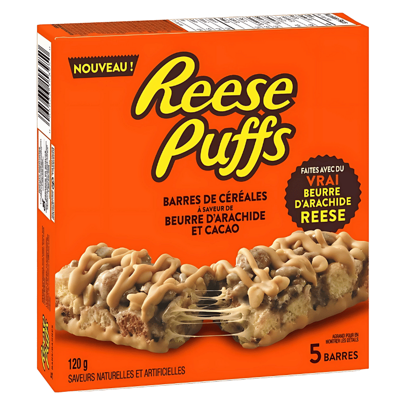 Reese's Puffs Barres de Céréales au Beurre de Cacahuètes et au Cacao 120g