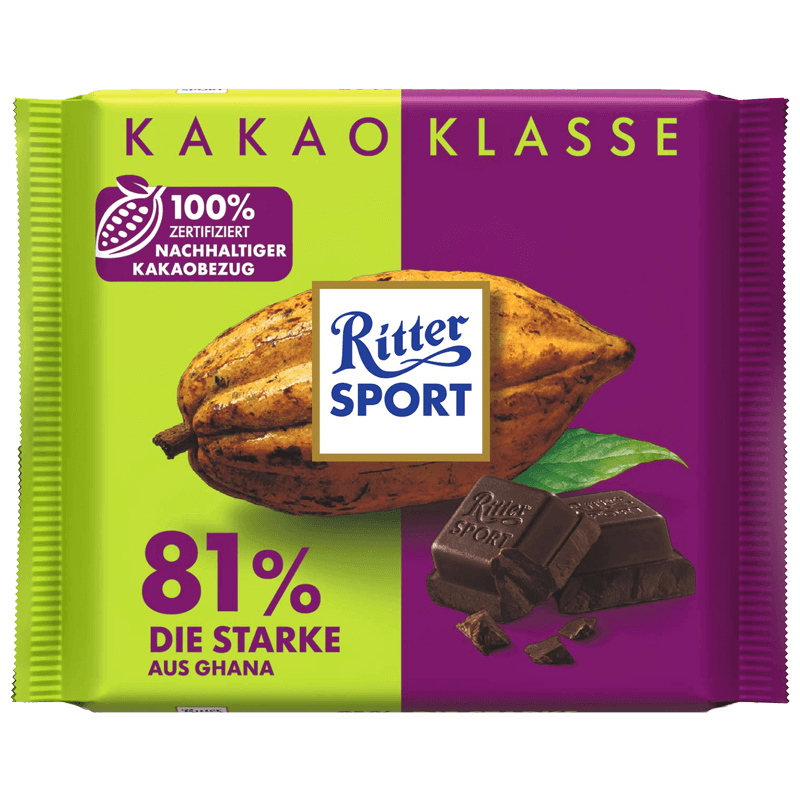 Ritter Sport Chocolat 81% Cacao Du Ghana 100g