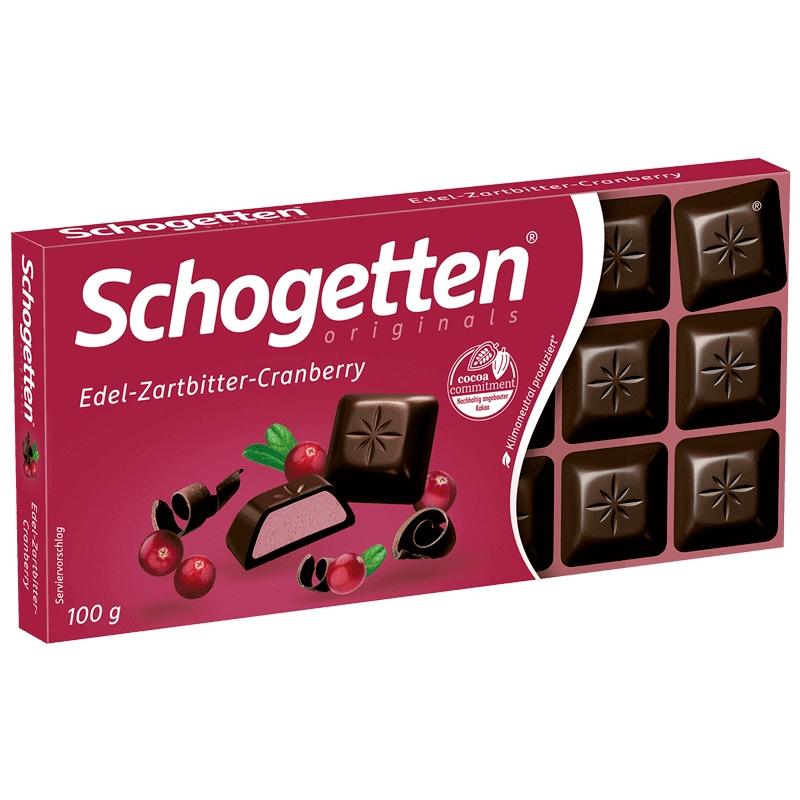 Schogetten Chocolat Noir Canneberges 100g