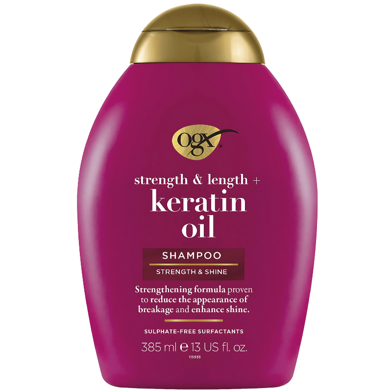 Shampooing OGX Strength and Length au Kératine Oil Sans Sulfate - 385ml