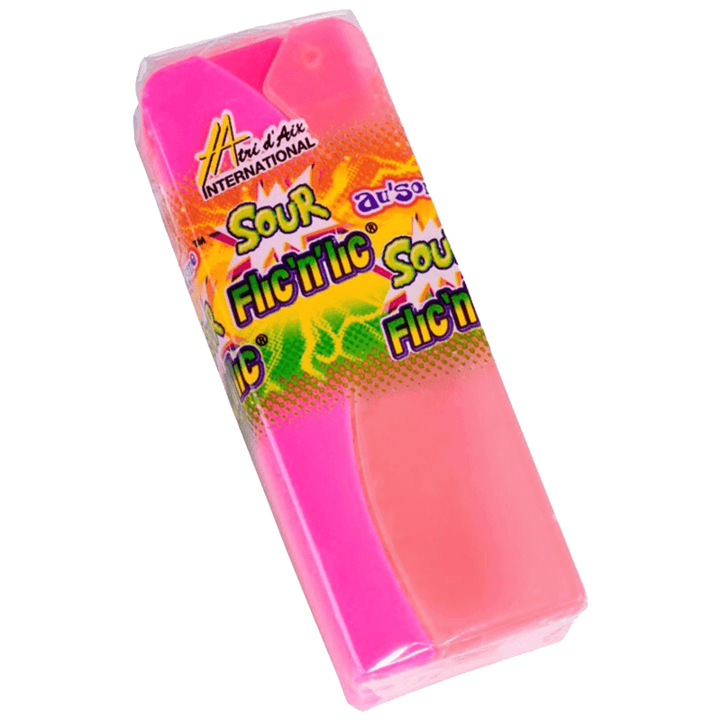 Sour Flic'N'Lic Sucette Fraise 14g