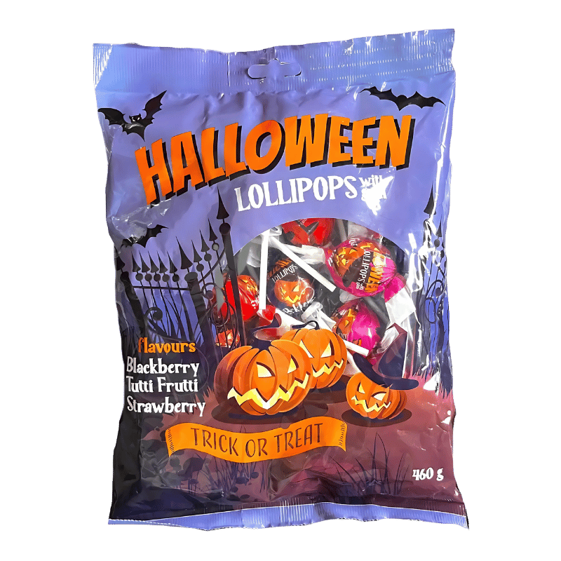 Sucettes Halloween avec Chewing-gum 460g