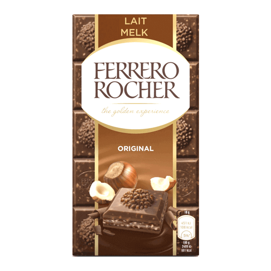 Ferrero Rocher Tablette Chocolat Au Lait Noisette 90g