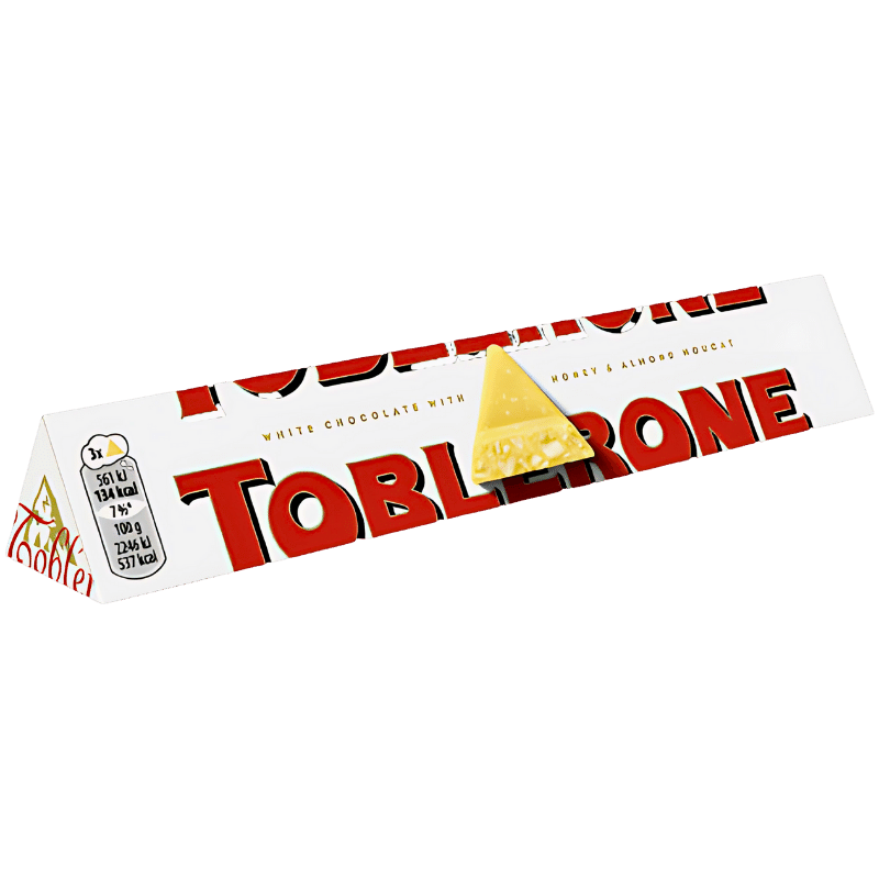 Toblerone Chocolat Blanc avec Nougat au Miel et aux Amandes 100g