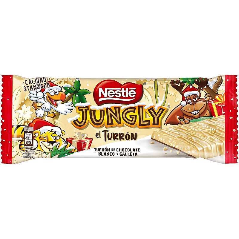 Turrón de Chocolat Blanc et Biscuit Nestlé Jungly Qualité Standard 233g