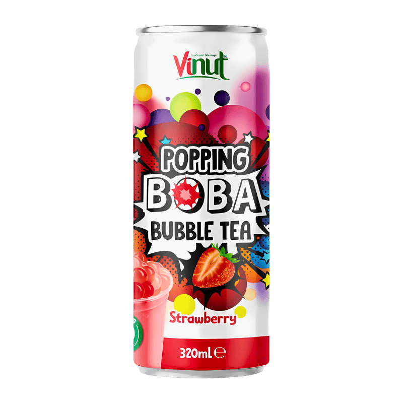 Vinut Thé aux Bulles Popping Boba Fraise 320ml