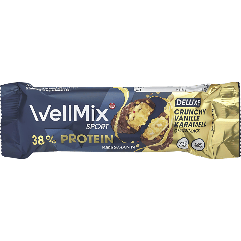 Wellmix Sport 38% Protéine Deluxe Croquant Vanille Caramel 45g