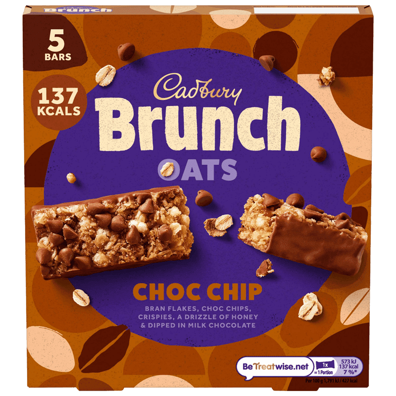 Cadbury Brunch Oats Bar Chocolate Chip 5 Bars