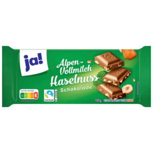 Ja Chocolat Alpin Au Lait Entier Et Aux Noisettes 100g