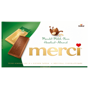 Merci Barres De Chocolat Noisette Amande 100g