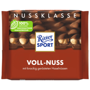 Ritter Sport Chocolat Au Lait Aux Noisettes Entières 100g