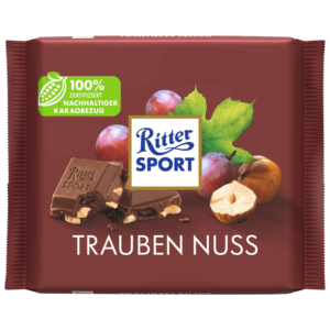 Ritter Sport Chocolat Au Lait Noisettes Raisins Secs 100g