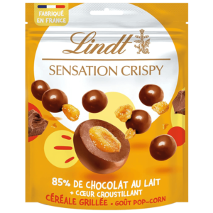 Lindt Sensation Crispy Céréale Grillée Goût Pop-Corn Chocolat Au Lait 140g