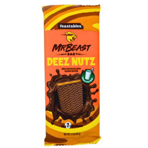 Barre Mr Beast Feastables DEEZ NUTZ au Beurre de Cacahuète en Chocolat au Lait 60g