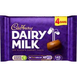 Cadbury Dairy Milk Chocolat 4 Barres 108g