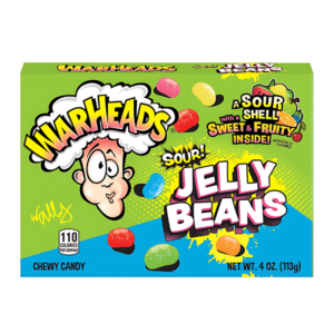Bonbons Gélifiés Acides Warheads Jelly Beans Doux et Fruités à l'Intérieur 113g
